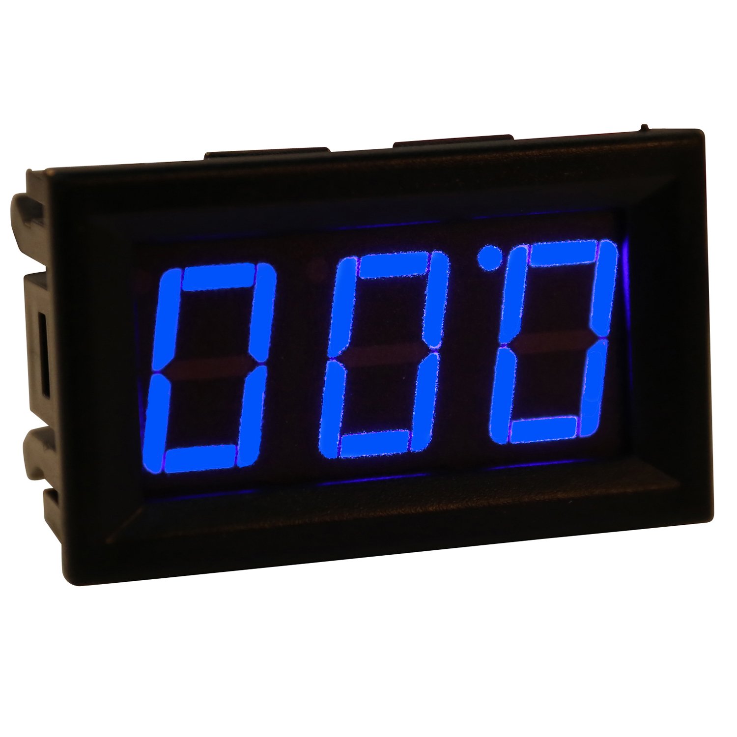 HWMATE 3-Wire Digital Voltmeter DC 0.00-30.0V with Blue LED Display and Reverse Polarity Protection