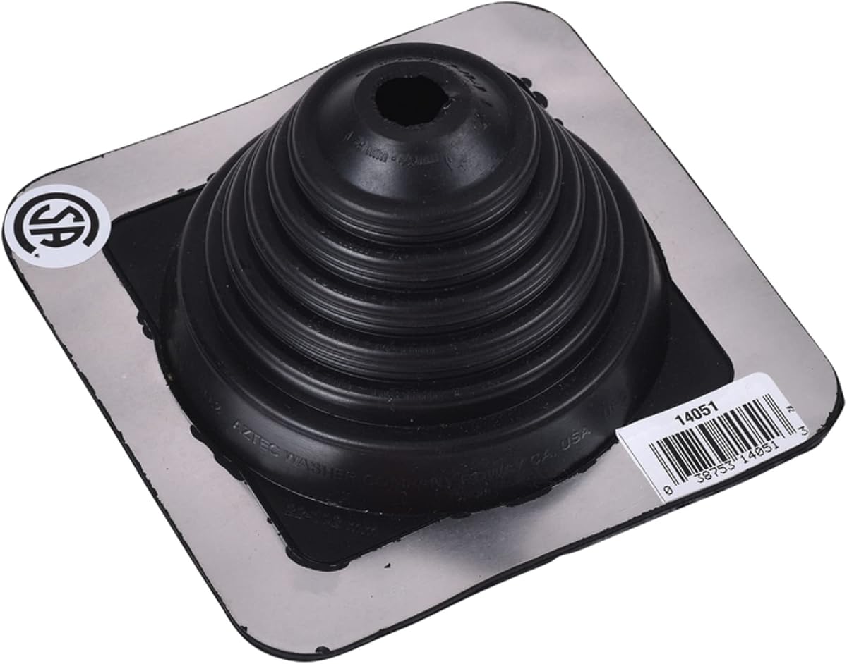 Oatey 14051 Retro Master Flash 1.25" - 3" pipe diameter Roof Flashing 6" x 6" Base