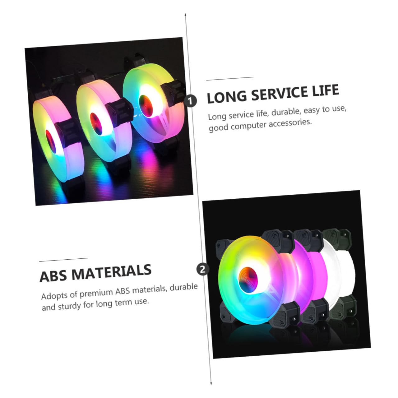Artibetter 4piezas Ventiladores Rgb Para Pc Enfriadores De Caja Silenciosos De Luz Accesorios Para Ordenador De Escritorio