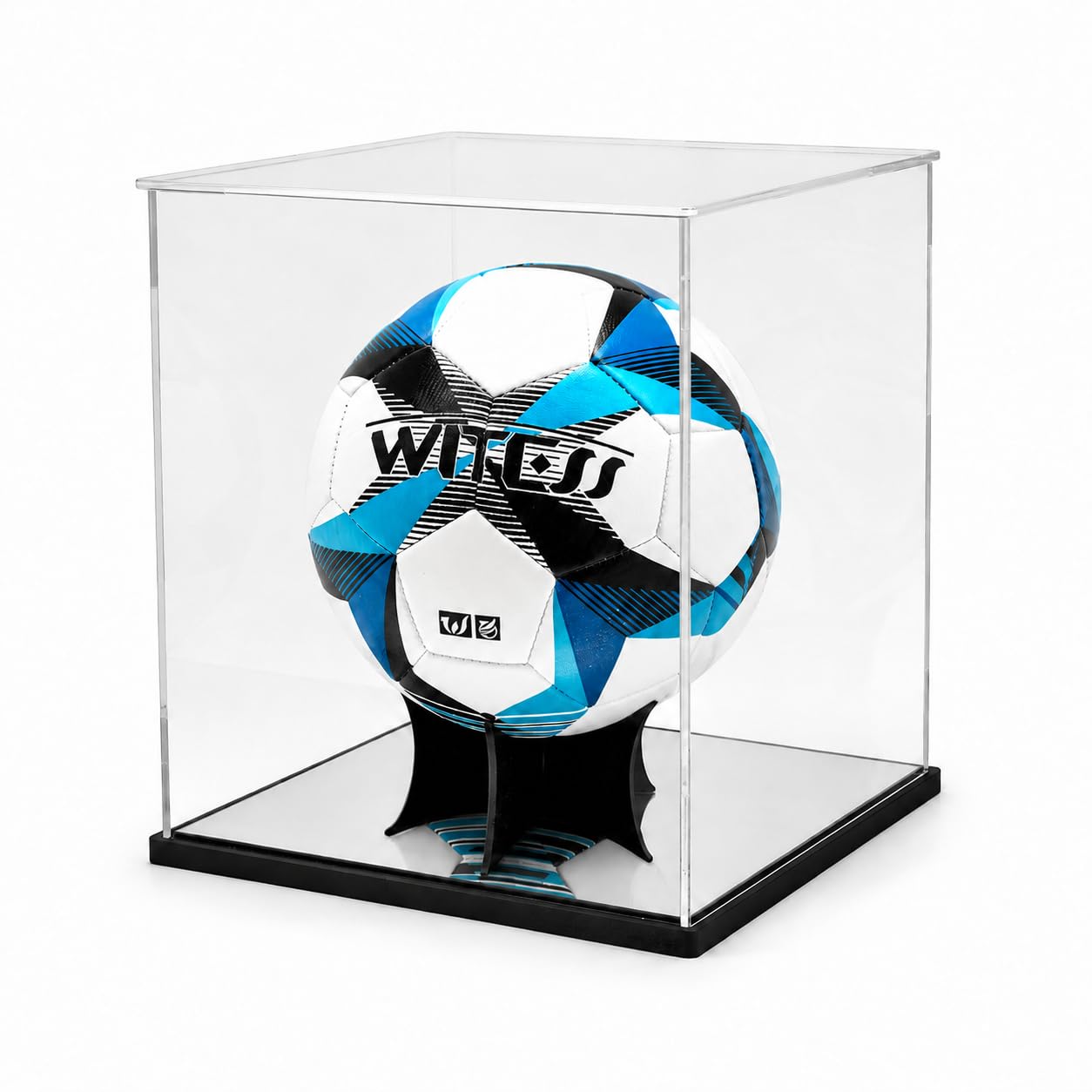 Wanlian Clear Soccer Ball Display Case - Acrylic Case For Collectibles, Storage For Volleyball And Sports Memorabilia (10X10x10.2 Inch)