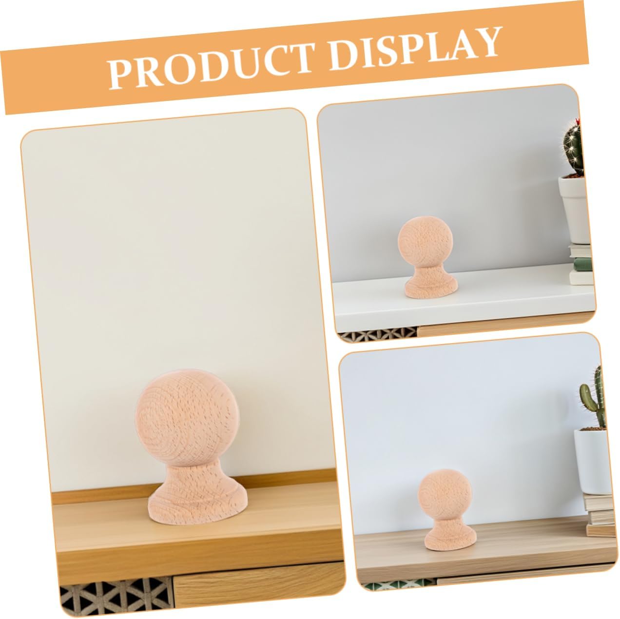 Cabilock Solid Wood Decorative Finials for Curtain Rods Unfinished Wood Spindles for DIY Projects Indoor Use