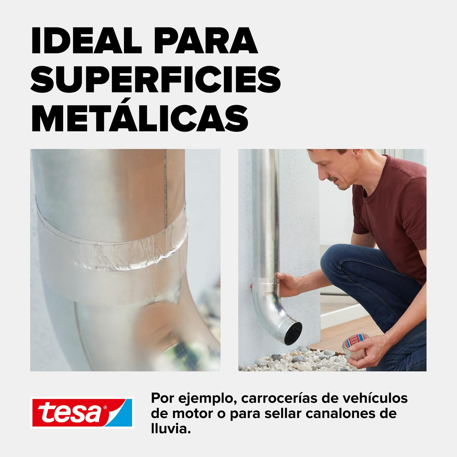 tesa 56223-00000-01-Cinta de Aluminio 50 micras-10m x 50mm, Standard, 10mx50mm