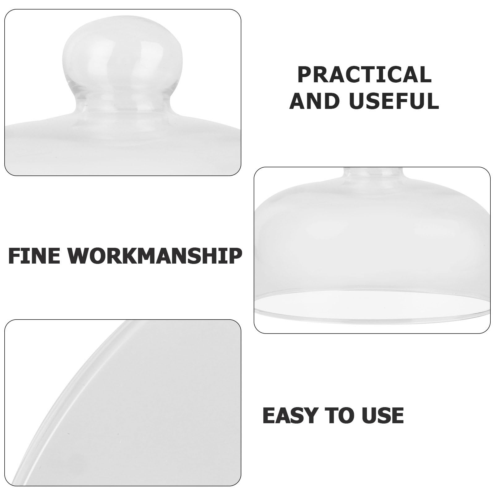 Cloche À Gâteau en Verre De 16 Cm De Diamètre sans Couvercle Alimentaire Couvercle De Conservation pour Gâteaux