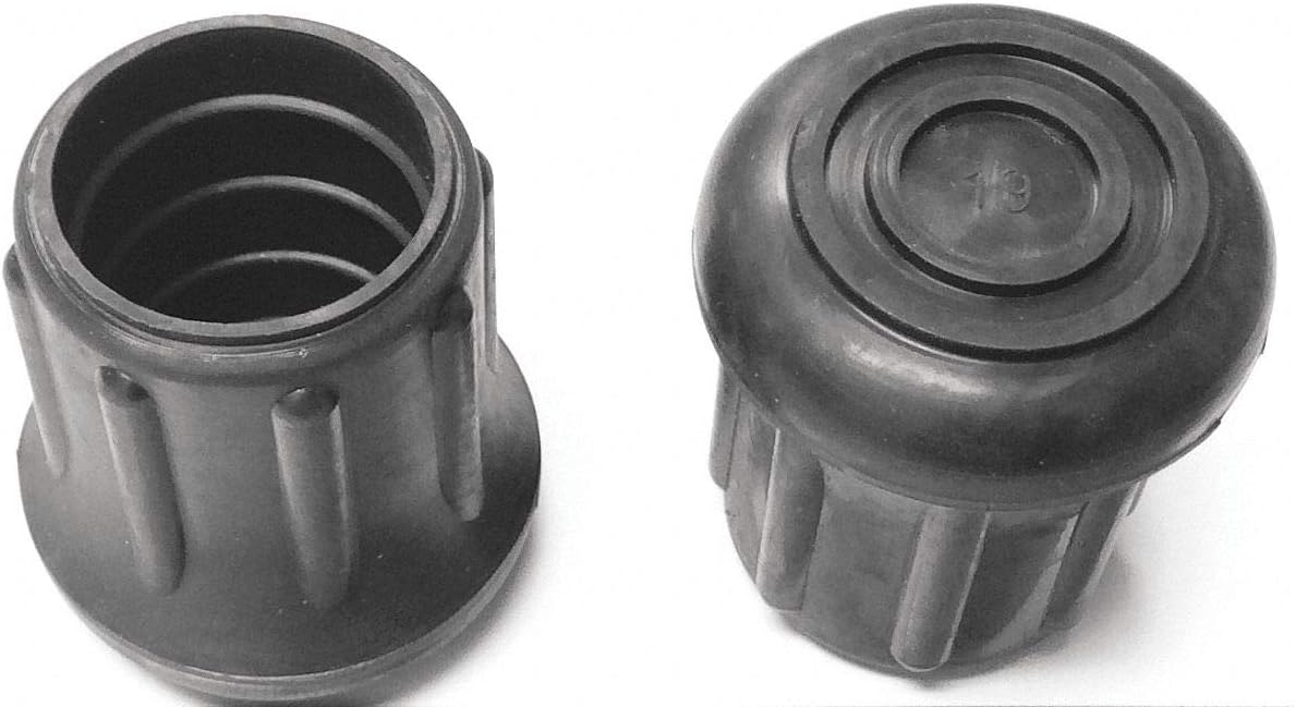 Round SlipOn Furniture Protective Leg Tips, Black Rubber