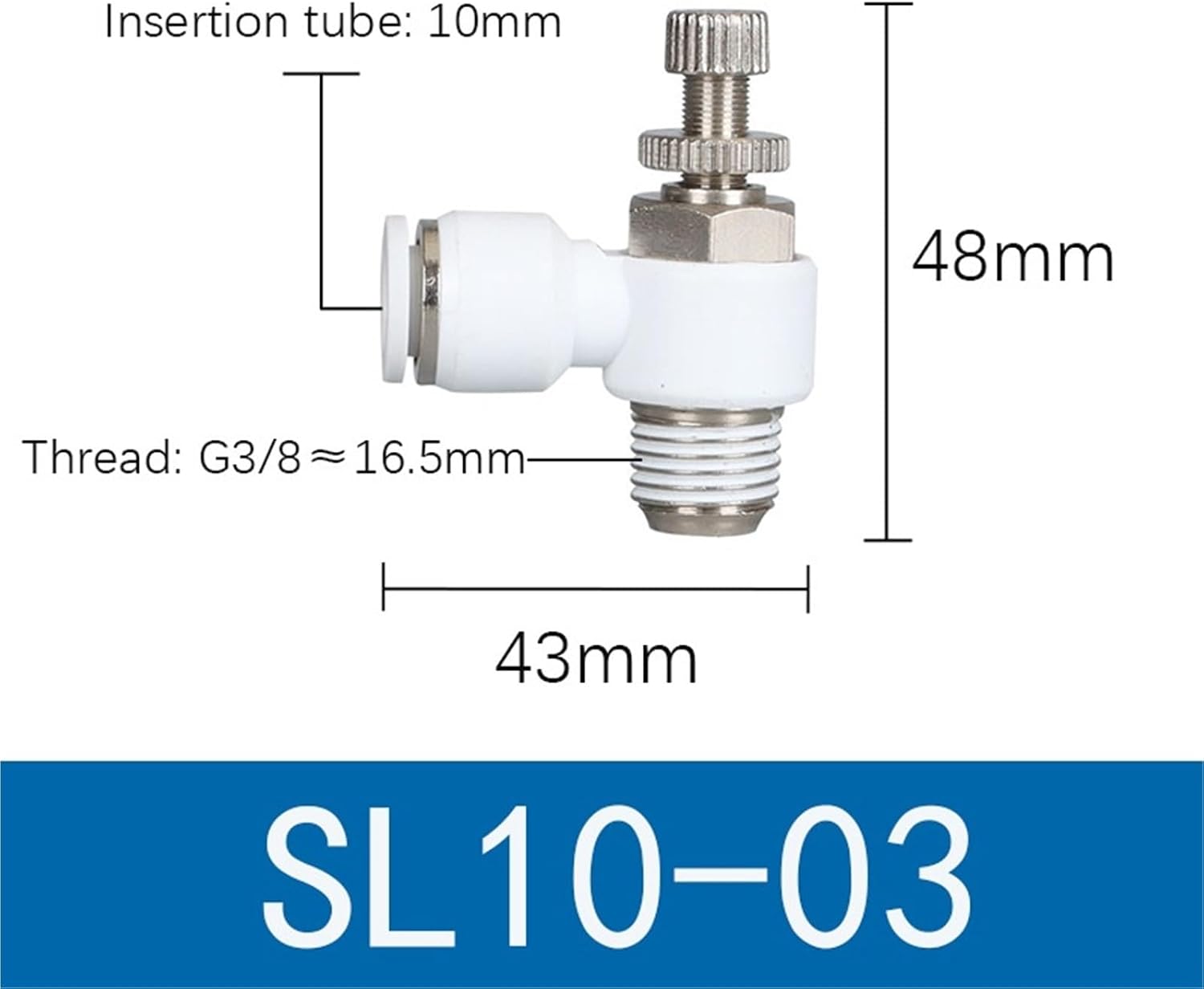 1PCS Cylinder Throttle Valve SL4-M5 Pneumatic Pipe Speed Control Joint Small Thread Pneumatic Quick Connector SL4-01 SL6-01 SL8-01(SL10-03)