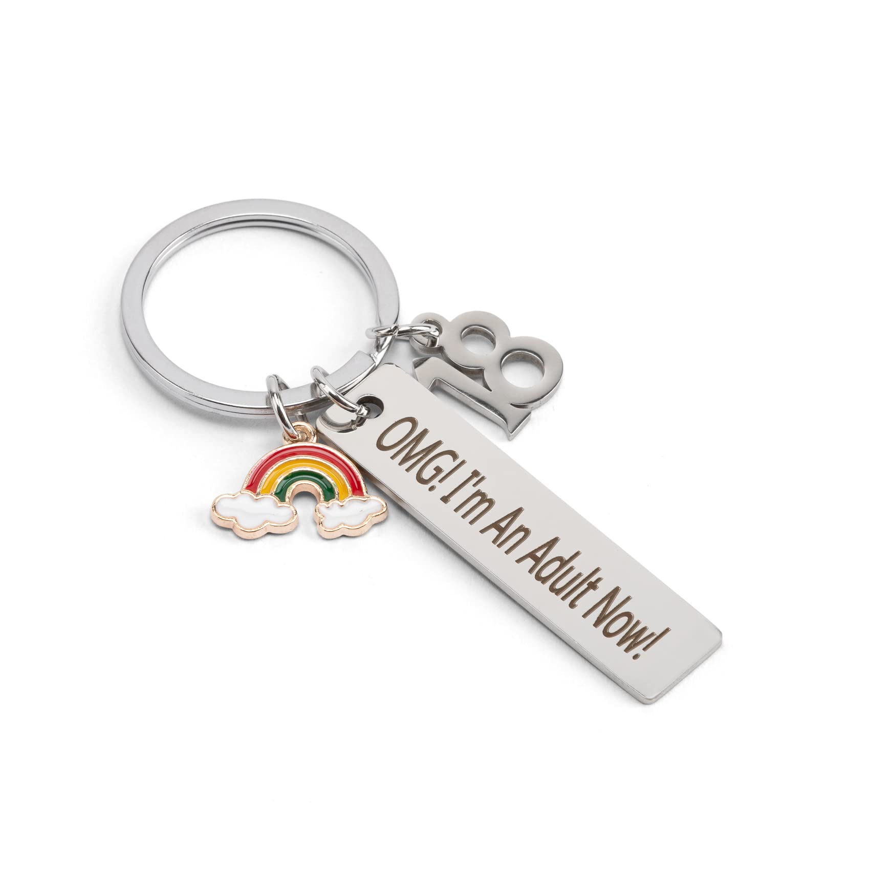 Hightopup Girls Silver-72 Keychain 18Th Birthday Gifts For & Boys - Inspirational Keyring Keepsakes For Graduation & Unusual Gifts