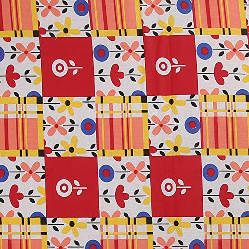 Image of Foldable Mat 6.5 X 6 Feet Korai River Grass chatai Red Cotton Fabric with 20MM Soft Foam Comfort Cushion
