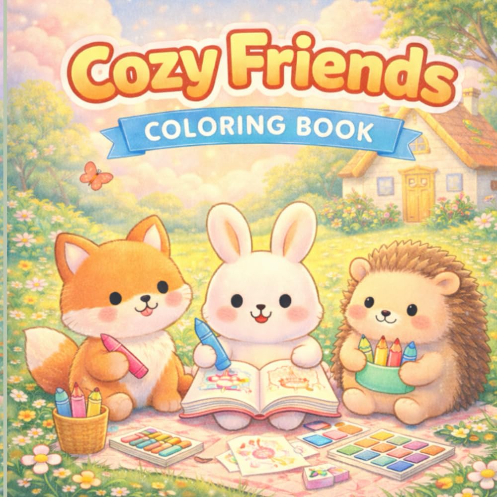 Cozy Friends Coloring Book: Cute and Cozy Home Coloring Pages (Cozy Animals - Coloring Book Series)