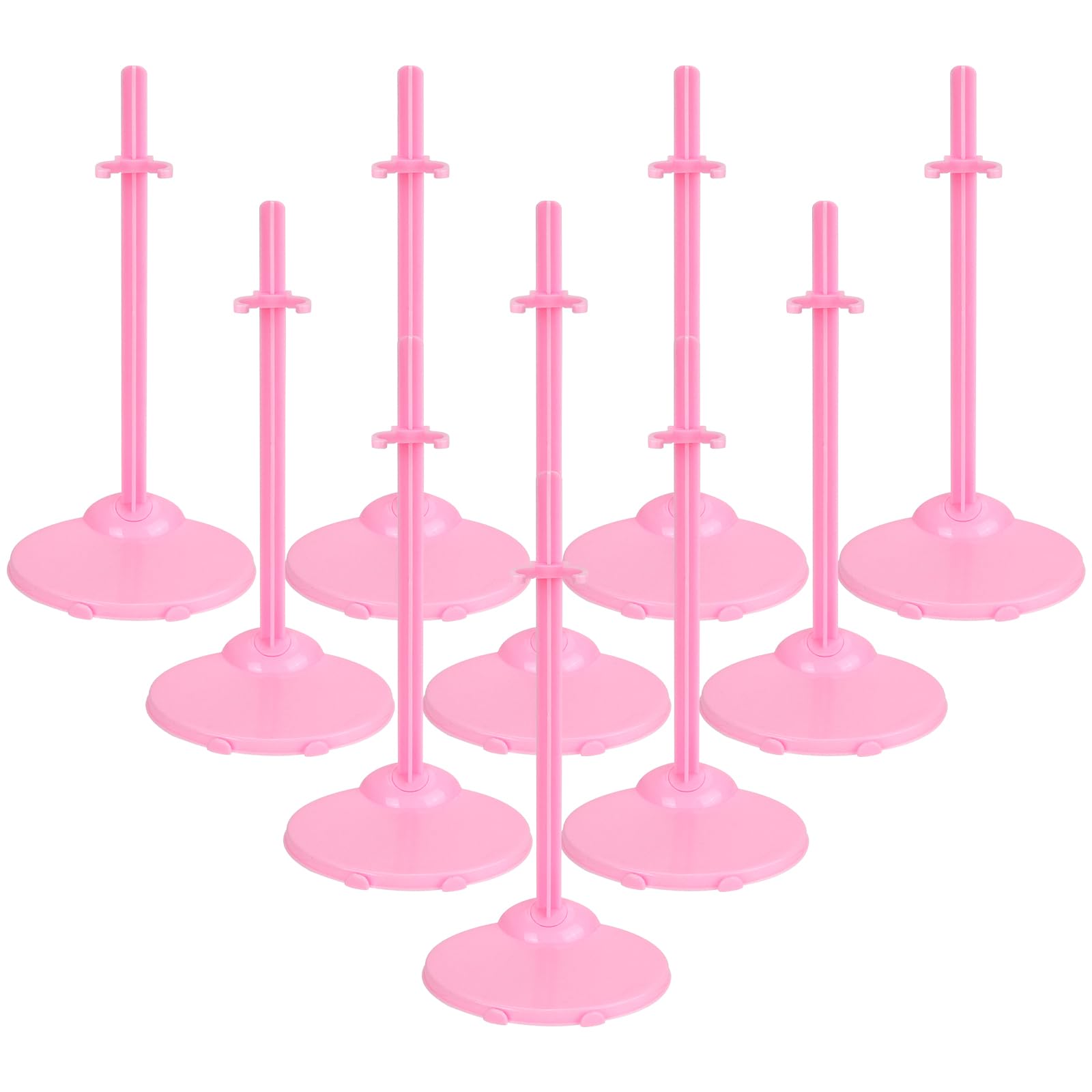 Doll Stands, Doll Stands Display Holder with Adjustable Waist Clip, Pink Support Stand for 11 to 13 Inch Dolls Action Figure Stand Dolls Accessories (10pc)