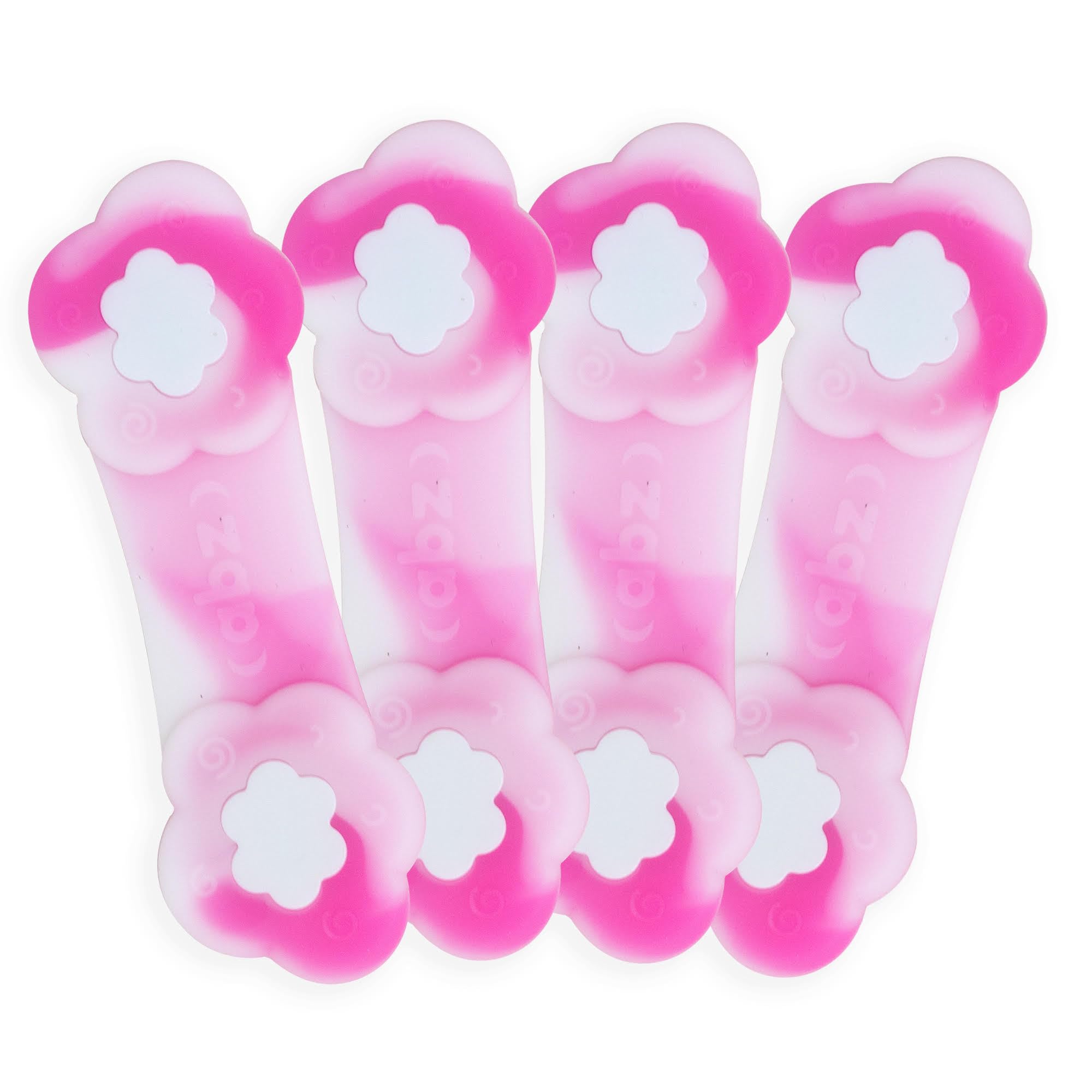 ABZ Pin Free Cloth Diaper Fasteners for Prefolds, Pre-Flats or Flat Diapers - 4 Pack - Cotton Candy