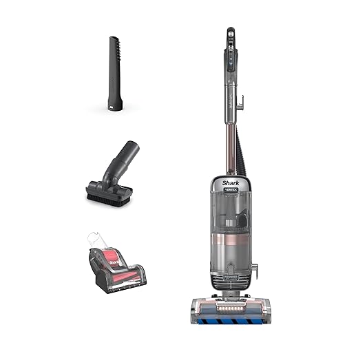Shark AZ2002 Vertex Powered Lift-Away Upright Vacuum with DuoClean PowerFins, Self-Cleaning Brushroll, Large Dust Cup, Pet Crevice Tool, Dusting Brush & Self-Cleaning Pet Power Brush, Silver/Rose Gold
