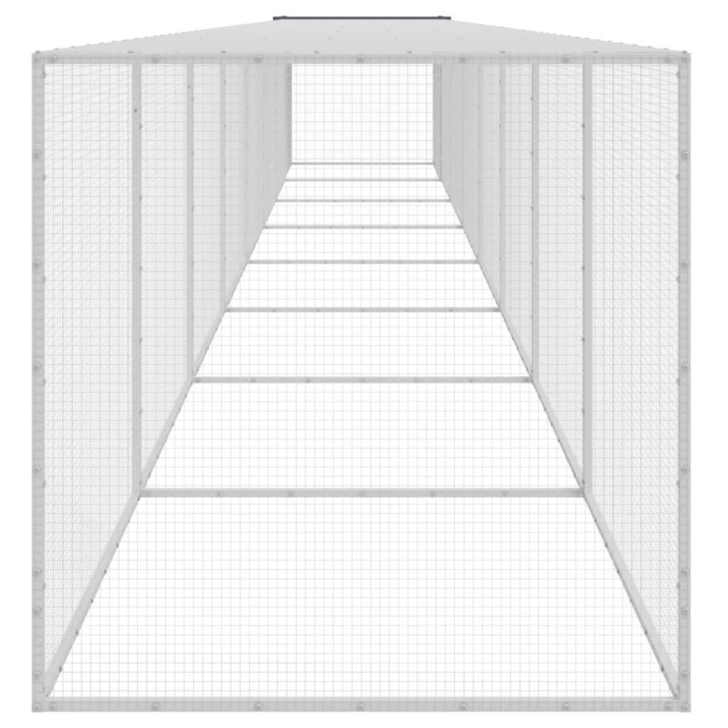 Hühnerkäfig mit Dach Anthrazit 803x98x90 cm Verzinkter Stahl, Kleintierkäfig Gehege Stall, Hasenstall Kaninchenstall Nagerheim, Freilauf Auslauf Laufstall Habitat Behausung Unterschlupf