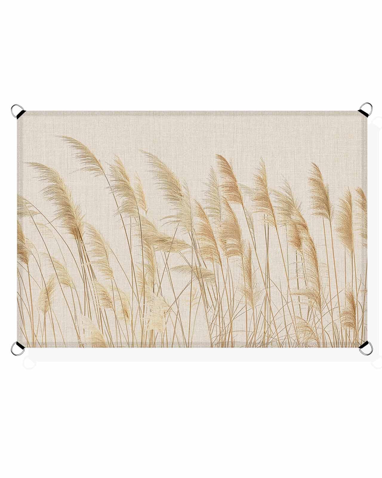 Sun Shades Outdoor Patio Covers for Shade & Rain, Vintage Wheat Sun Sail Shades Waterproof, Farmhouse Rustic Country Sun Shade Sail UV Protective for Backyard/Garden/Deck/Pool 6.5x10 ft