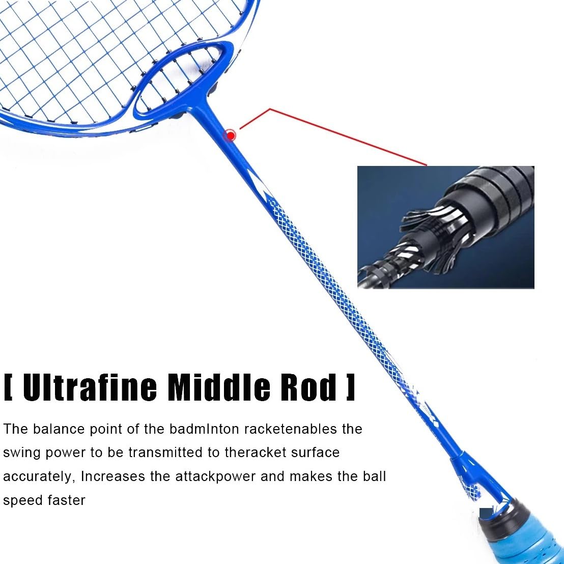 Badminton Set Racchetta da Badminton in Fibra di Carbonio Fino a 32 libbre, Ultraleggera, in e Titanio