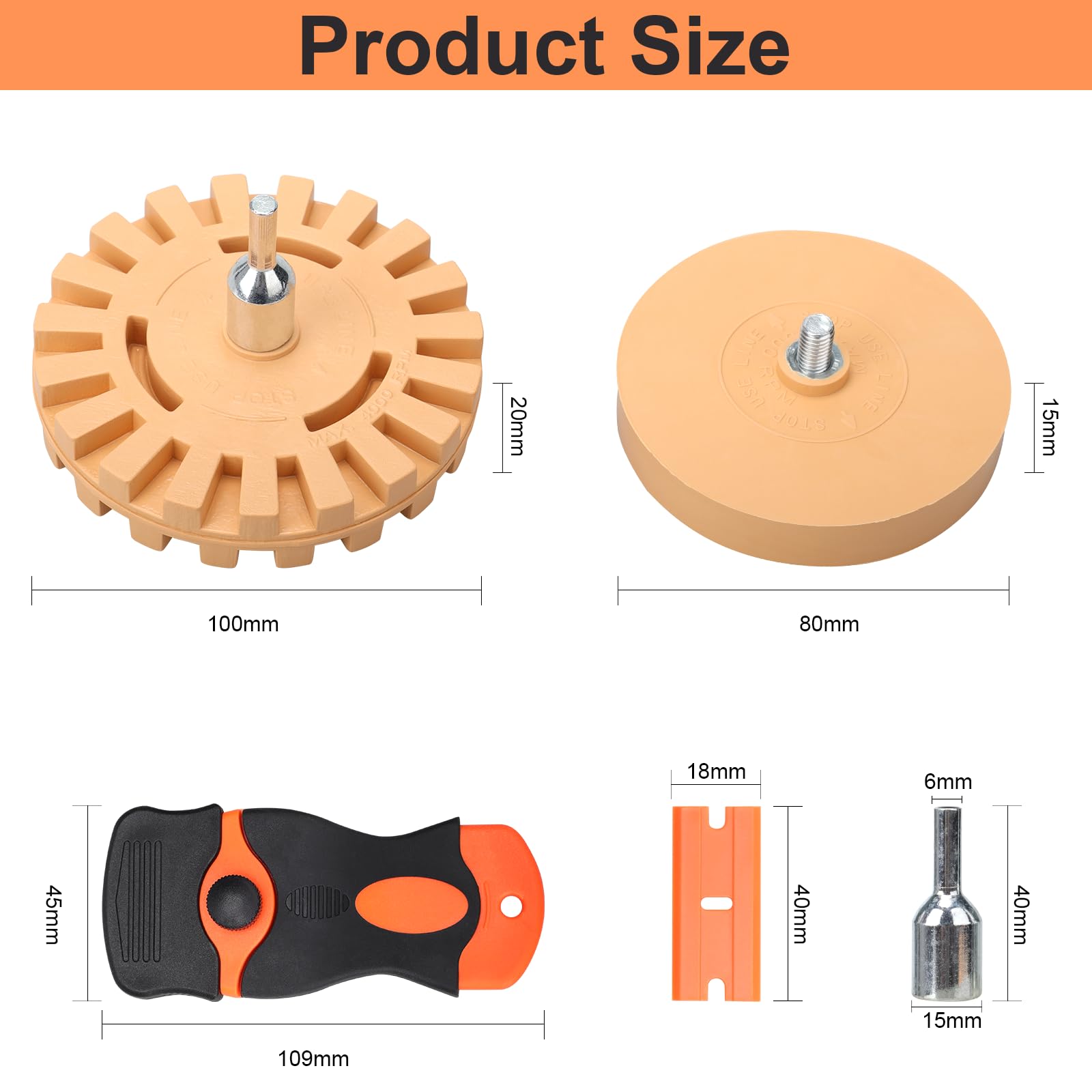 Lot De 2 Gommes Avec Adaptateur, Gomme En Caoutchouc, Dissolvant De Disque De Gomme Des Films