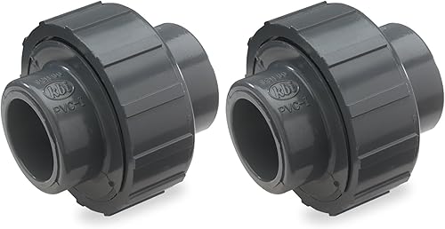 NDS U-0750-S - Instalación de tubería de PVC, unión deslizante de 34 pulgadas, Schedule 80, junta tórica EPDM, gris (paquete de 2)