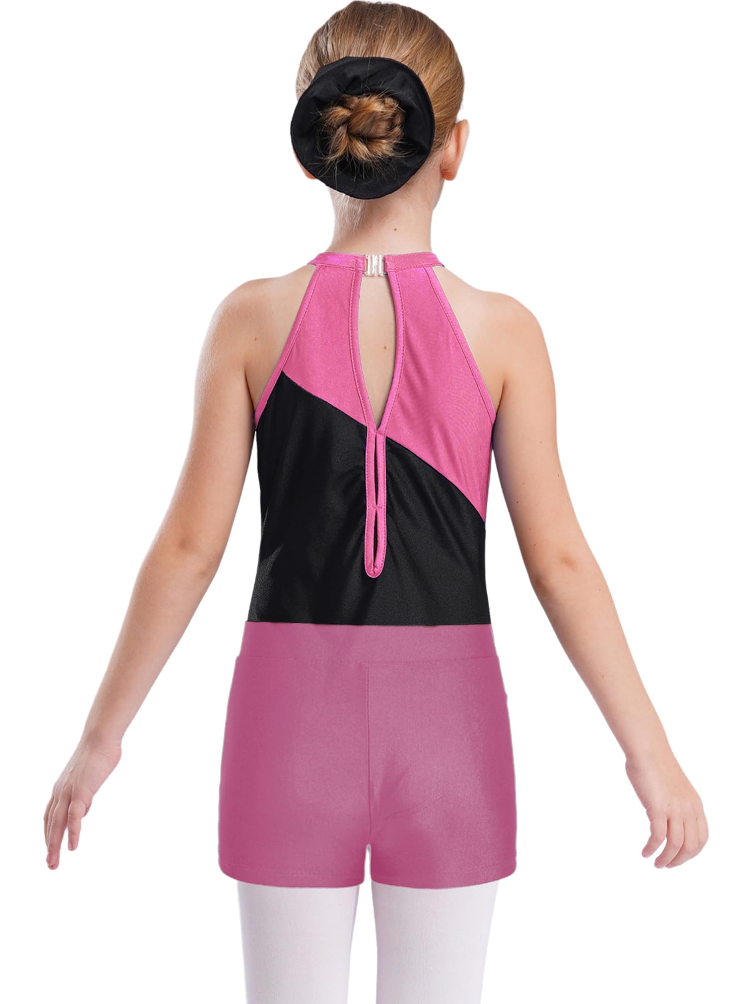 iiniim Bambina Body Ginnastica Artistica con Senza Maniche e Pantaloncino Body Danza Ritmica Costume Balletto Bambina