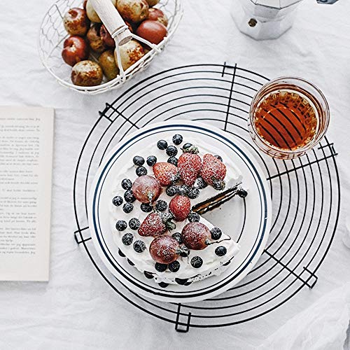 Mokpi Round Cake Cooling Racks Wire Baking Steaming Rack, 12 Inch Diameter, Steamer Rack (Black-2 Pack) #TOP4