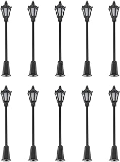 Maxmoral 10pcs 70mm Model Railway Antique Lamp Garden Street Light HO OO TT Scale 1:100 New