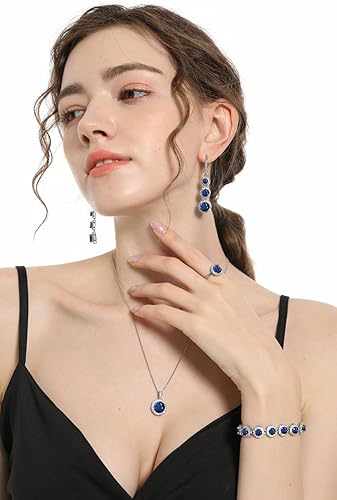 Miniatura 2 de LMXXVJ Juego de joyas para mujer, collar y aretes ajustables, juego de pulseras de cumpleaños, aniversario, día de la madre, Navidad, día de la