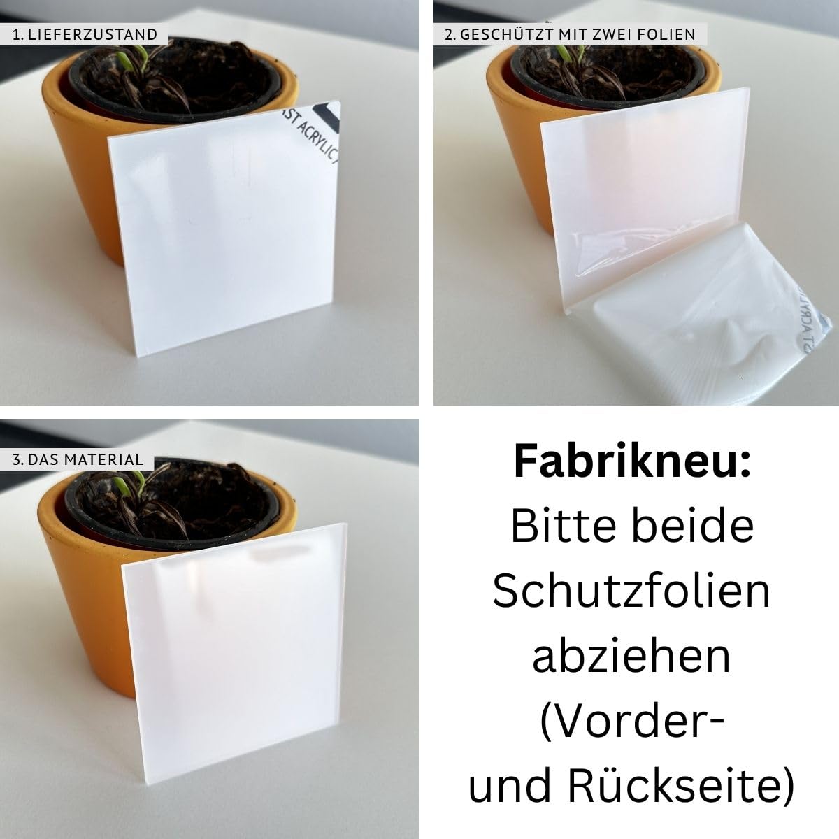 Acryglas Platte Weiß Zuschnitt nach Maß - Materialstärke und Größe wählbar PMMA, hochwertige GS Qualität (1100 x 1000 mm, Materialstärke: 5 mm)