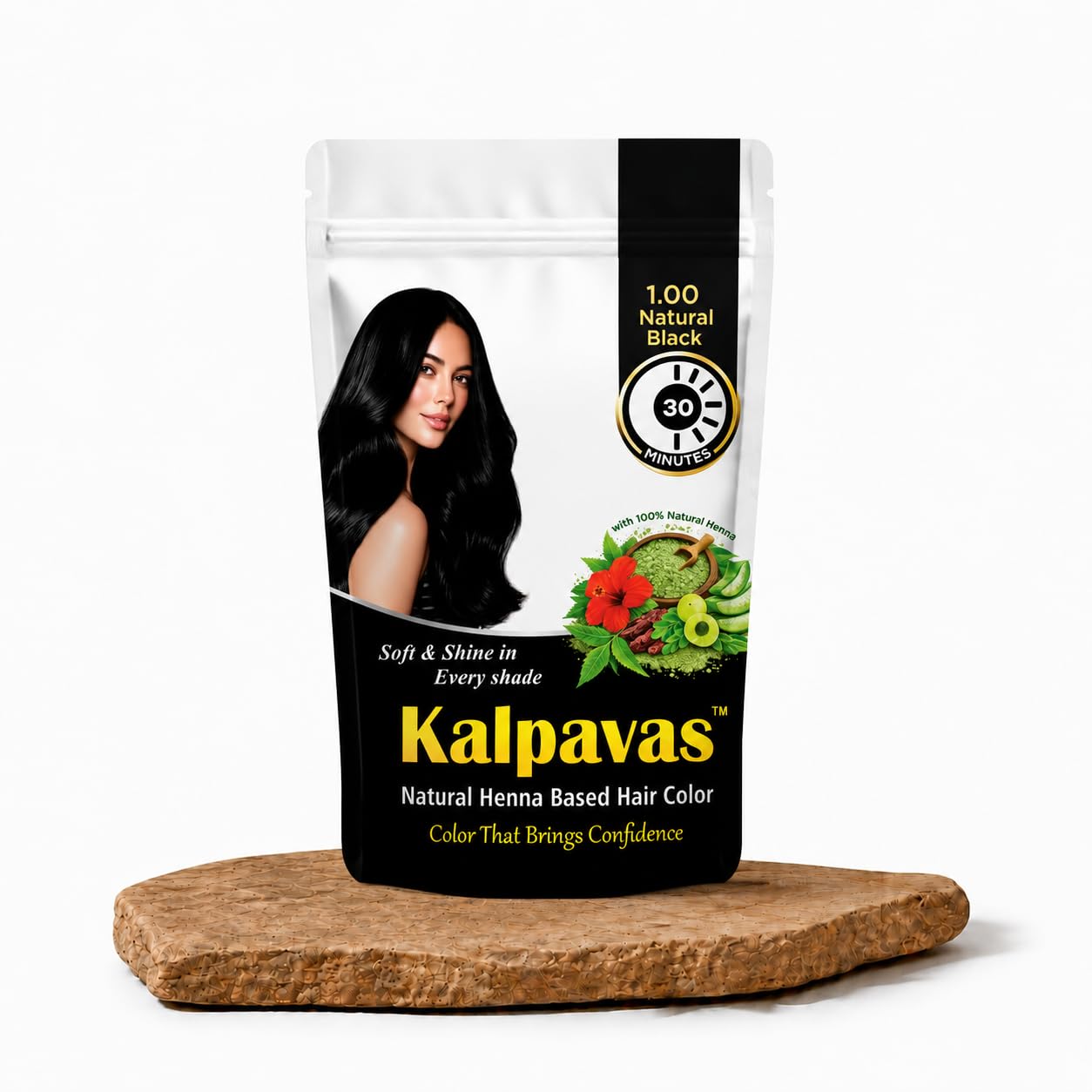 Natural Black Hair Colour | Herbal Henna Based Hair Dye Powder | Natural Grey Hair Coverage | Chemical Free Hair Colour for Silky, Smooth & Shiny Hair for Men & Women | (100g)-image-24