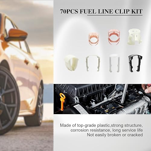 Miniatura 3 de 70 clips de línea de combustible para automóvil, abrazadera de línea de combustible, kit de reparación de depósito de combustible de plástico de 3/8