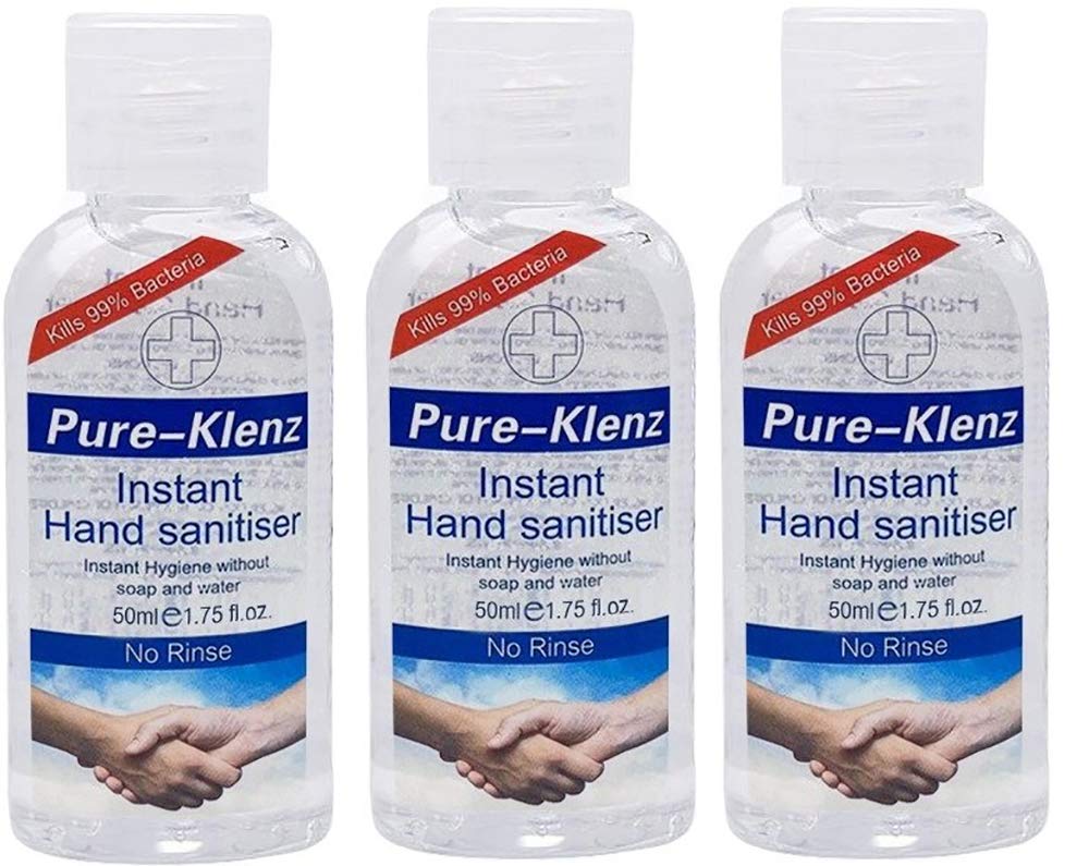 Pure-KlenzInstant Hand Cleanser without soap and water Instant Hygiene 50ml 3 Pack