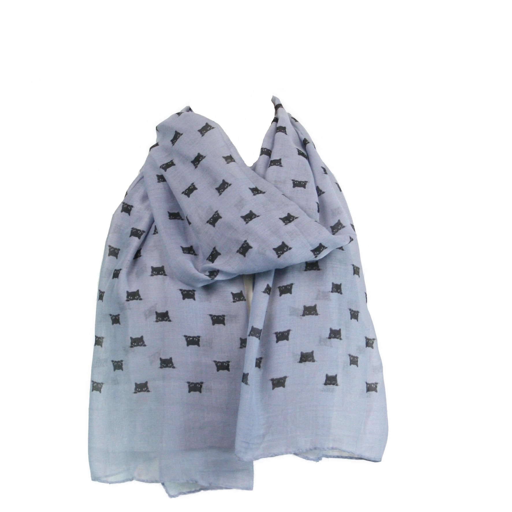 Black Ginger Grey Gorgeous Lightweight And Super Soft Black Cat Peeping Scarf (Grey)