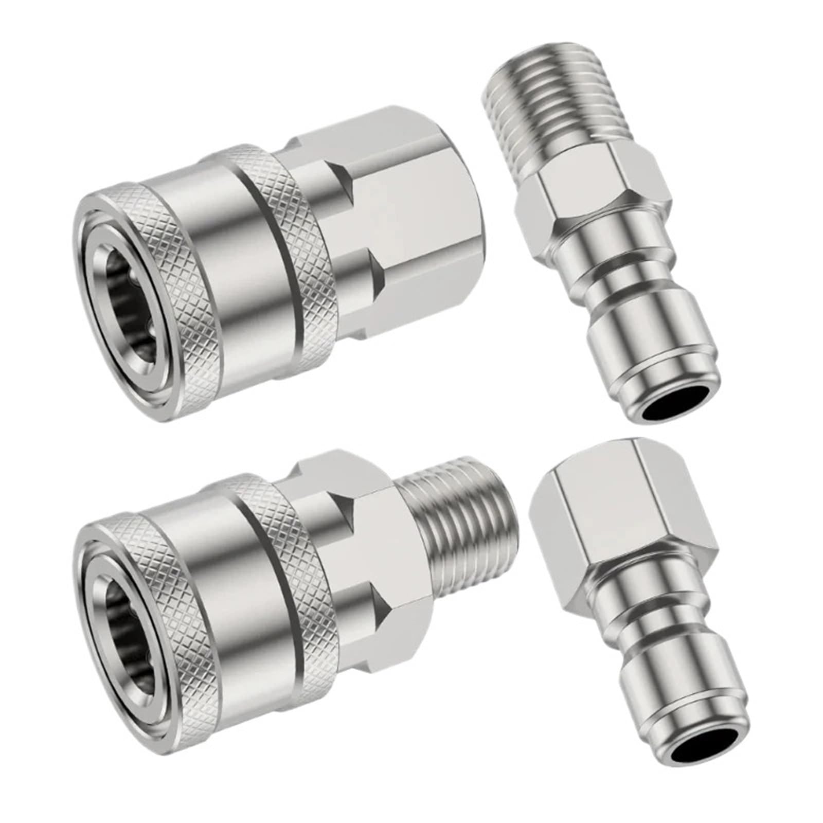 Aria Compressa Attacco Adattatore for raccordi a connettore a sgancio rapido for tubo flessibile for idropulitrice multiuso in acciaio inossidabile da 1/4"