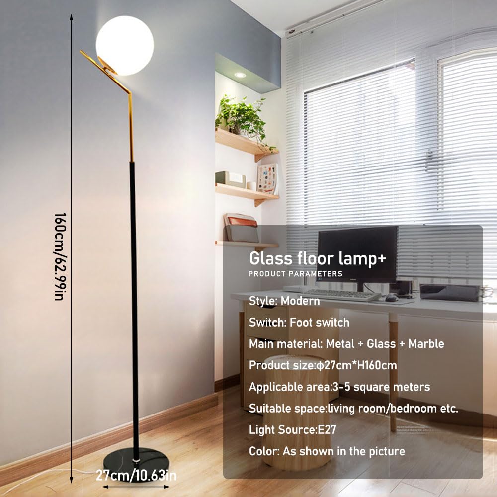 Amazon.co.jp : 球状ガラスシェードフロアランプクリエイティブ