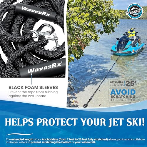 AnchorMate Bungee Line 7-25 ft | Anchoring Bungee Ropes for Boats, PWCs & Kayaks | Absorbs Shocks from Swells & Wind, Prevents Anchor Dislodging | Great for Mooring and Tethering Your Boat or Jet Ski - image 5