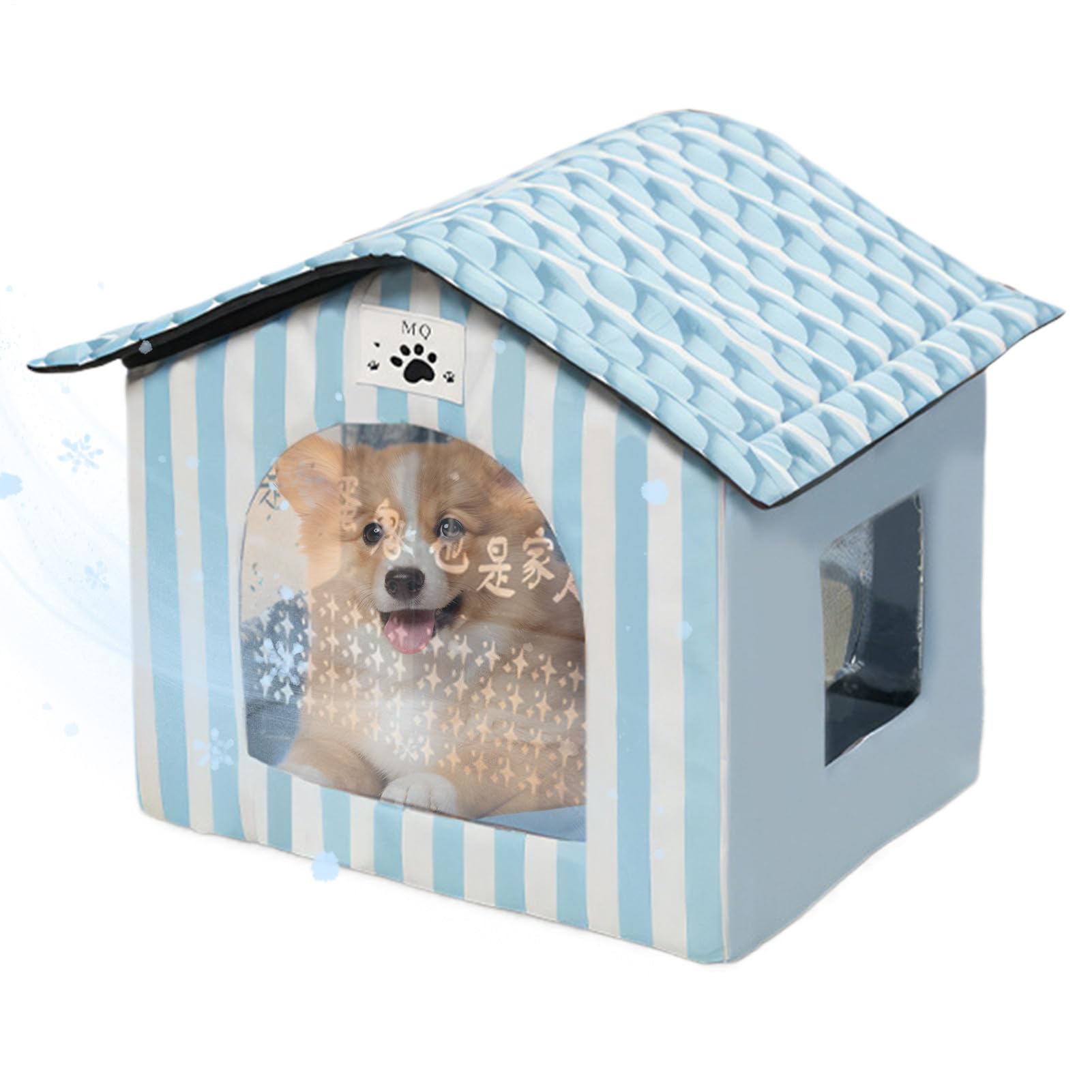 Casita Refrescante para Gatos Exterior Caseta Aislada para Exterior con | Refugio Mascotas Verano Para Patio Terraza Balcón Jardín Salón Exterior