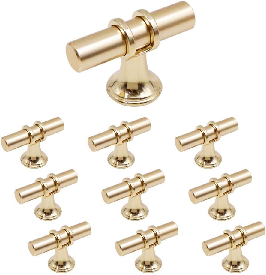 ECREW Cabinet Knobs Kitchen Hardware T Bar Handles Furniture Door Drawer Pulls Cupboard Knobs 10 Packs