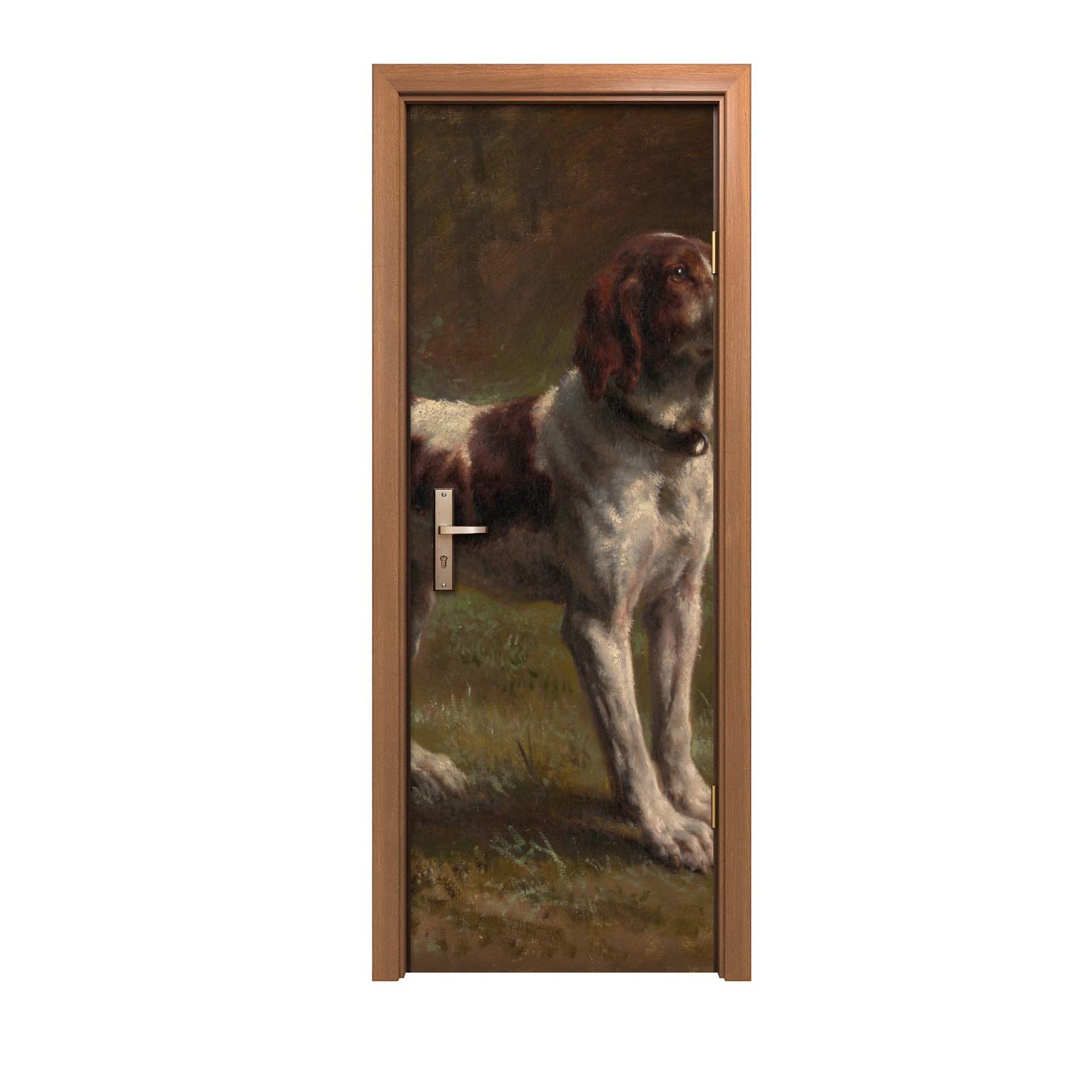 Autocollant de porte pour rénover une porte usée motif chien Coloray
