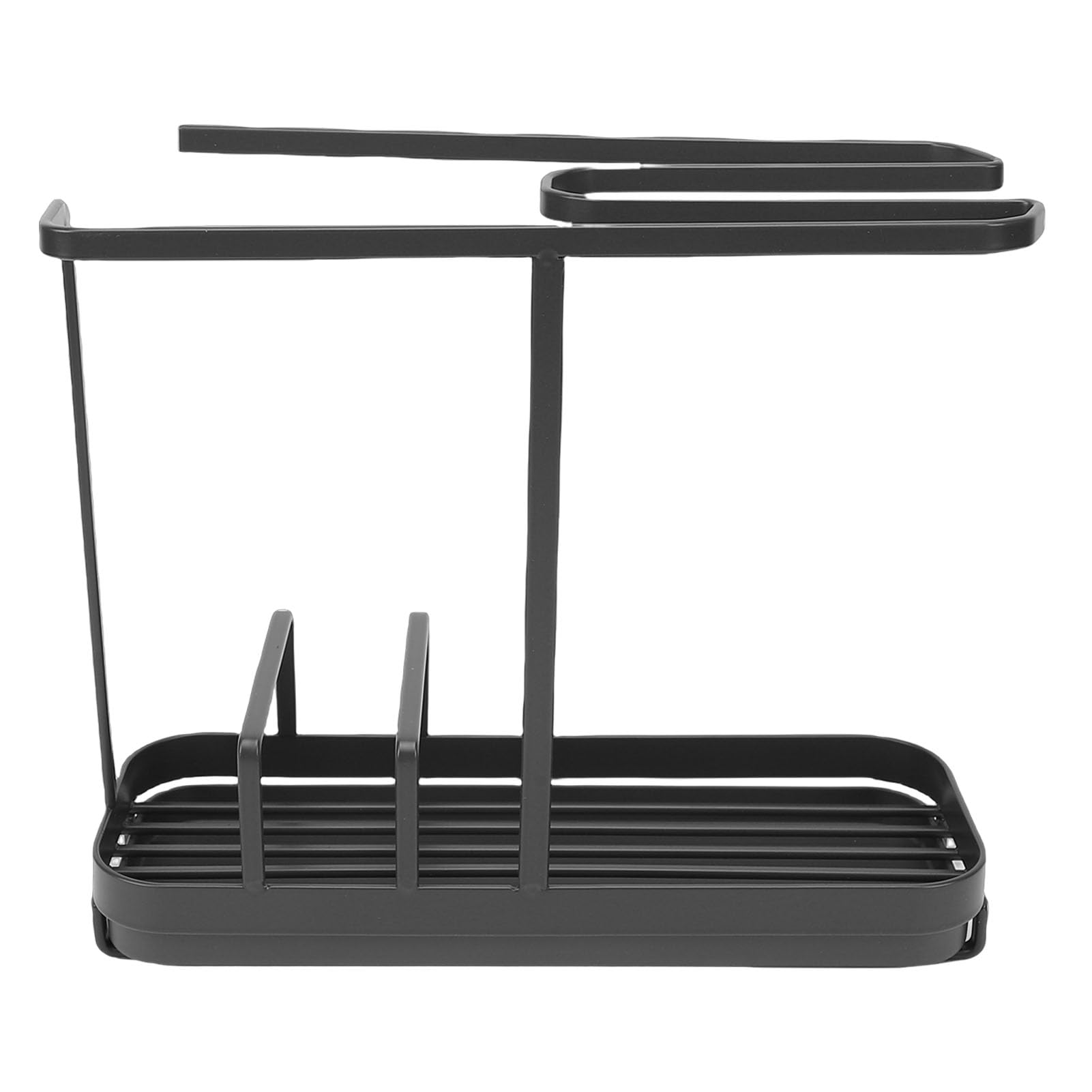 Ausla Küchenspüle-Organizer aus Metall, Schwammhalter mit Handtuchstange, 25 X 9,5 X 21,4 cm, Platzsparende Aufbewahrung auf der Arbeitsplatte für die Verwendung von Bürsten, Schwämmen und (Gray)