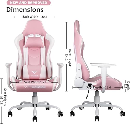 Miniatura 10 de Silla de computadora VIT para videojuegos con respaldo alto de PC, ergonómica silla de escritorio de oficina giratoria E-Sports silla de cuero con