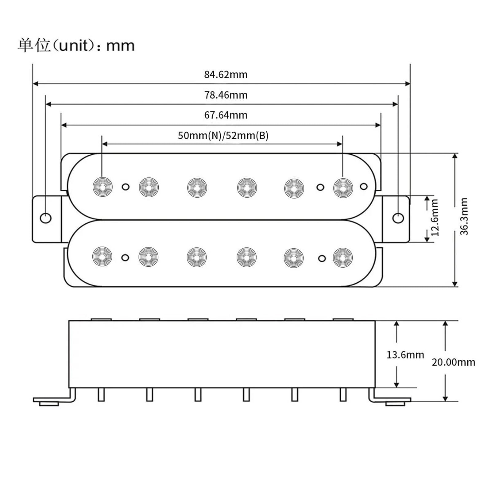 Przetwornik Do Gitary Elektrycznej Przetwornik Gitarowy Alnico 2 Z Humbuckerem