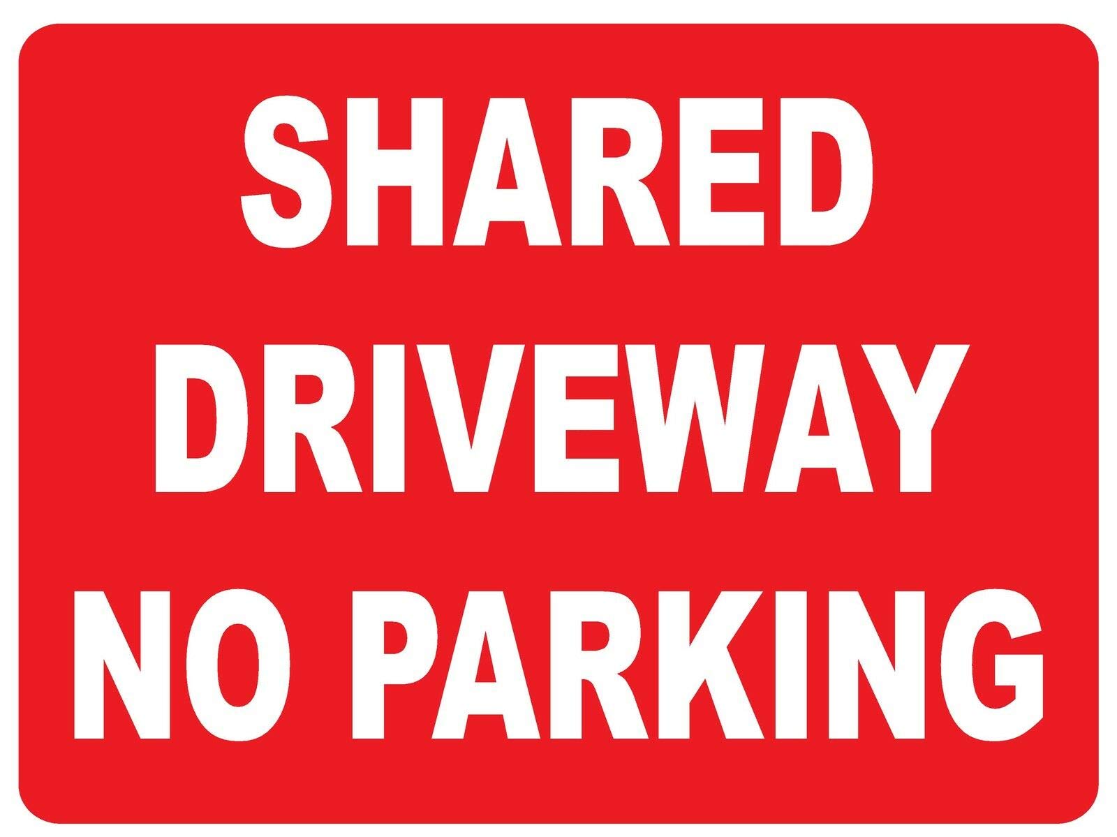 Shared Driveway No Parking Metal Sign Retro Vintage Tin Sign Metal Poster Wall Art Decor 8X12 Inches