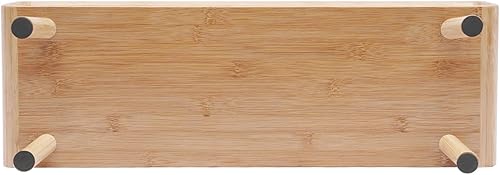 Miniatura 8 de Soporte elevador de bambú para monitor, no requiere montaje, exquisito soporte para monitor con cajón, altura ergonómica de madera