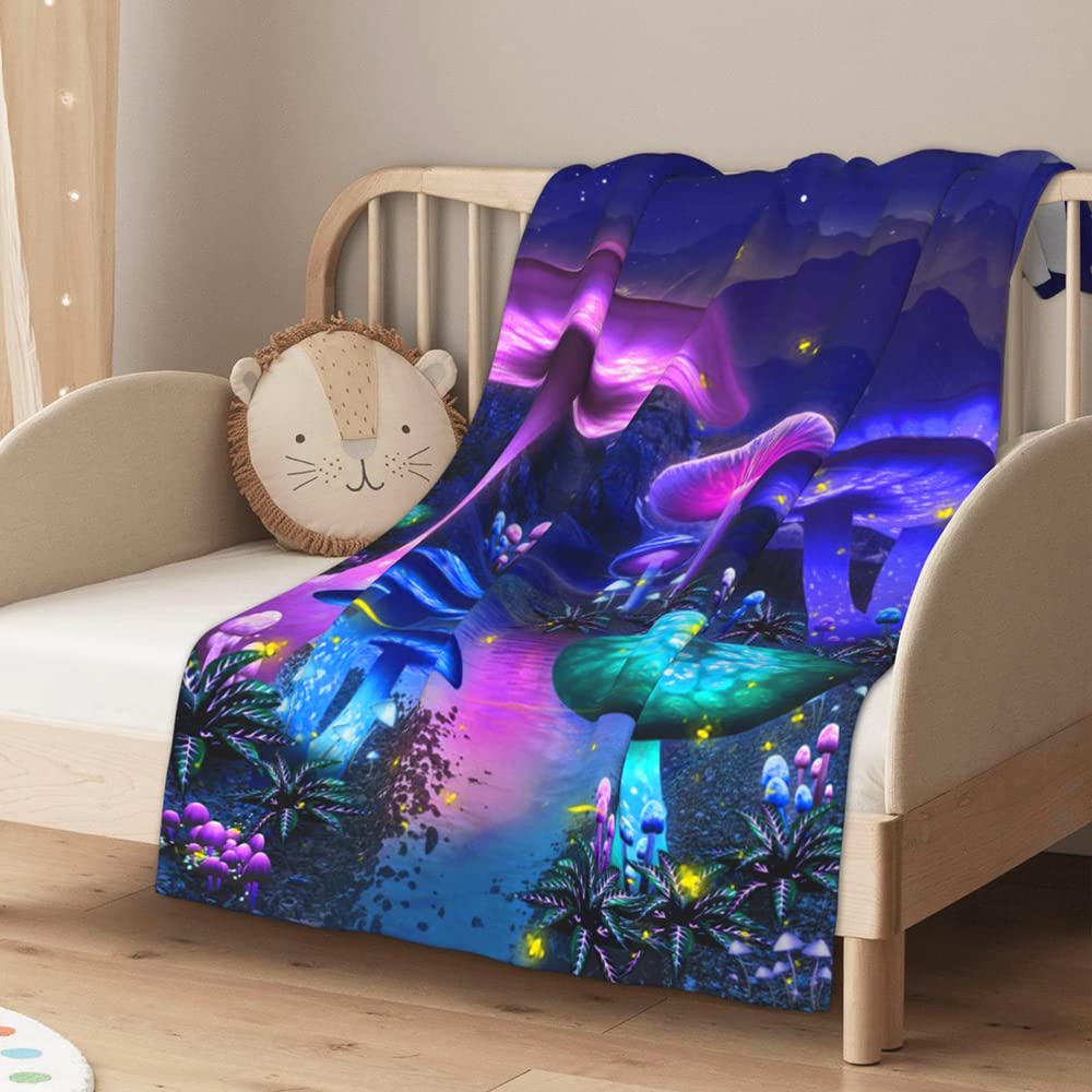 Couverture ultra douce en forme de grenouille champignon et confortable, pour lit, canapé, salon, pique-nique, convient pour toutes les saisons, 127 x 101,6 cm, taille S pour enfant