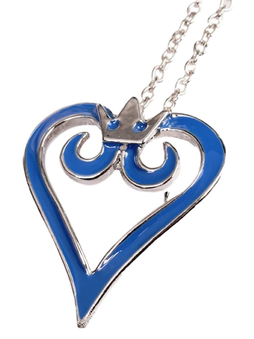 New Horizons Production Kingdom of Hearts Blue Cutout Heart Metal Pendant Necklace