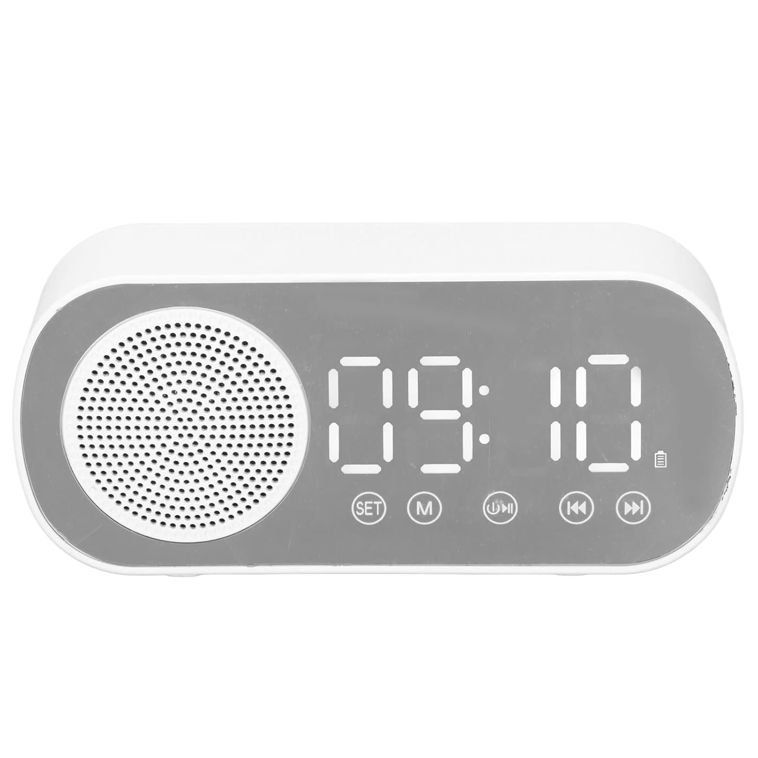 PUSOKEI Digital Alarm Clock Radio Bluetooth V5 0 HiFi Speaker Mirror Clock Dual Alarms Snooze FM Radio Micro
