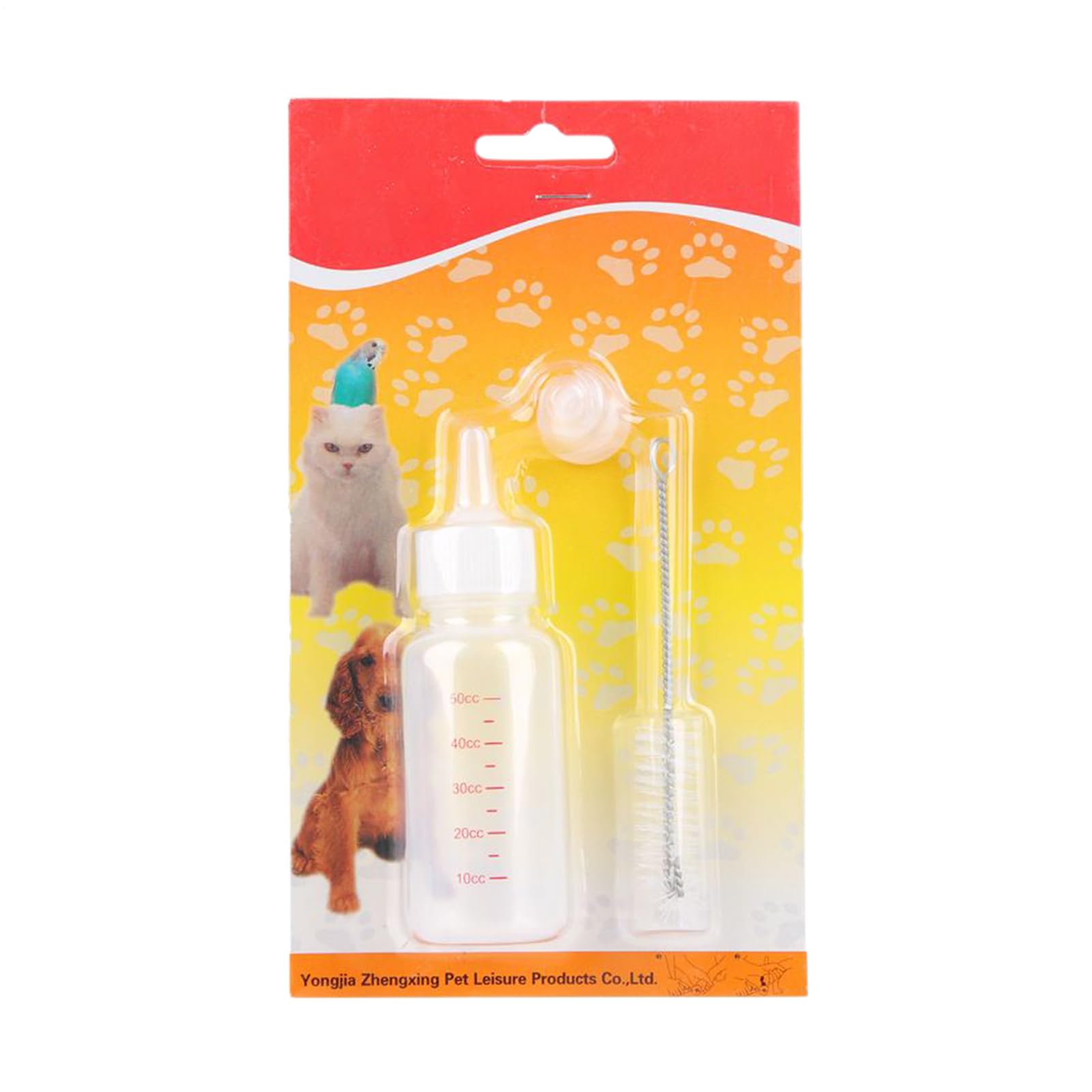 Kitten Nursing Bottle - 50ml Puppy Feeder Set, Baby Animal Care Supply | Soft Nipple Feeding Bottle with Leak Resistant Feature, Portable Pet Tool for Squirrel Bunny Daily Travel Clinic Picnic
