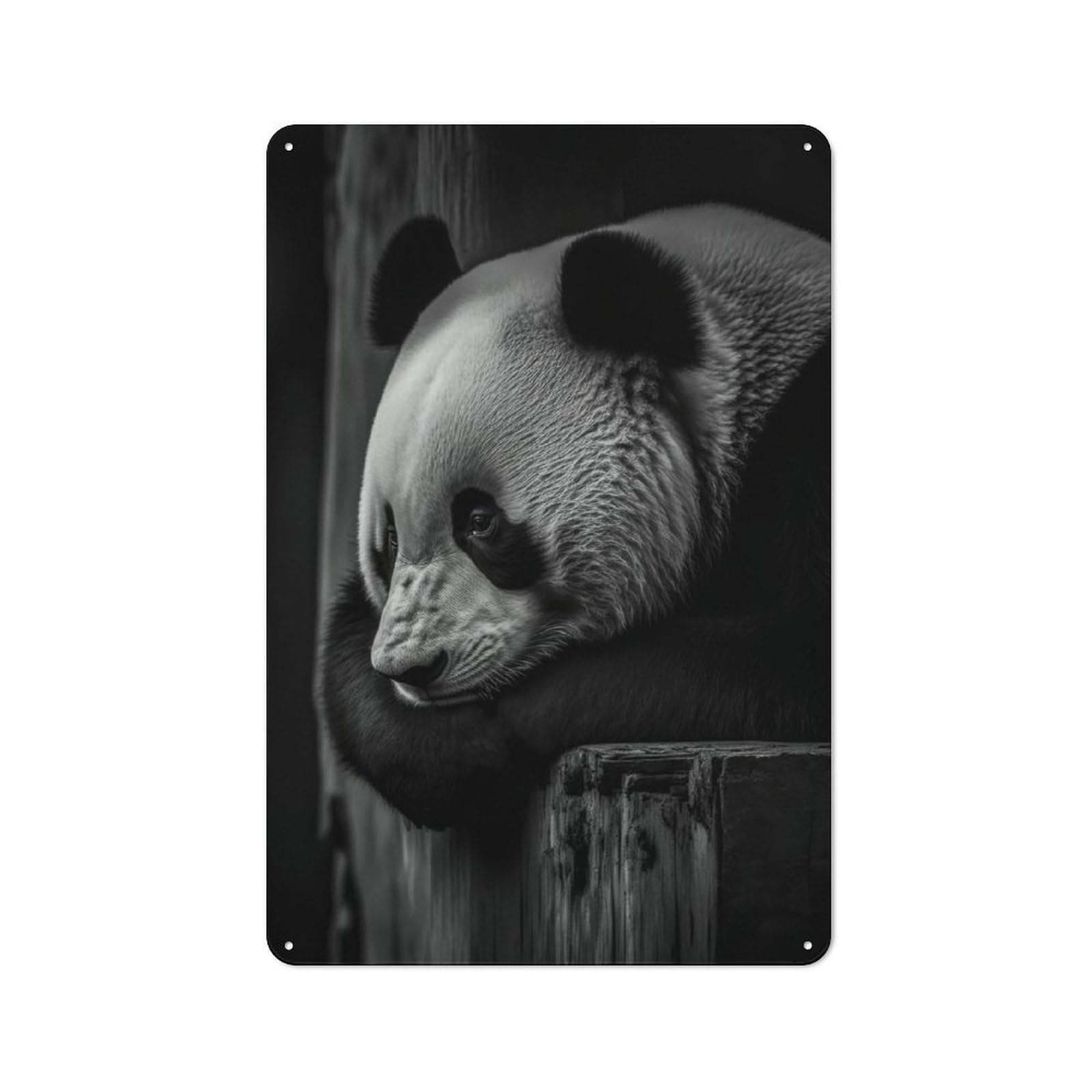 Junmoney Thinking Panda Vintage Metal Plaque 30X20cm For Man Cave Or Games Room, For An Autumn Update To Man Cave And Games Room