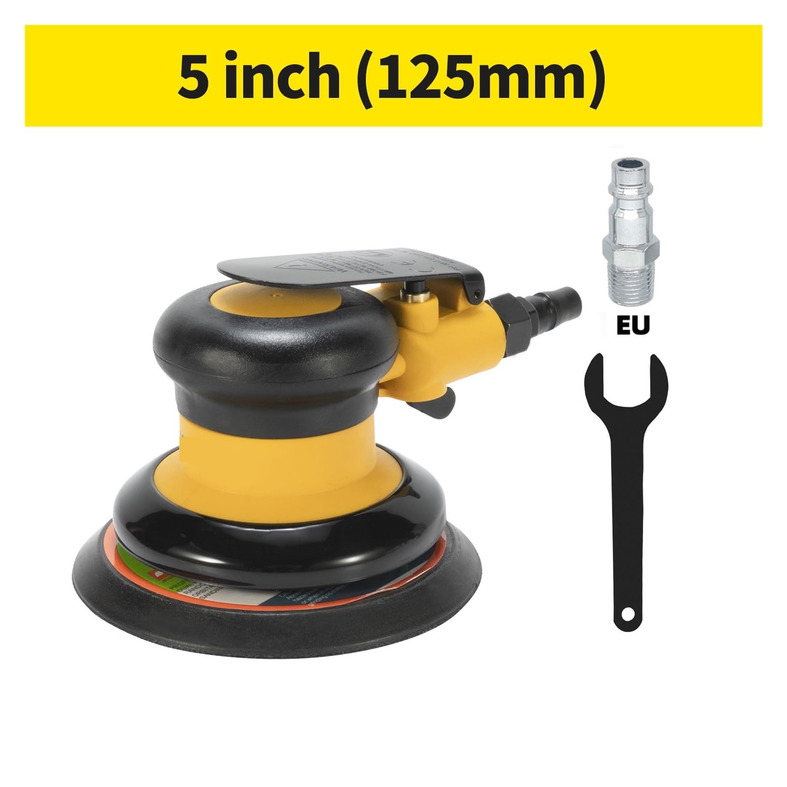 LIJADORA Orbital neumática de 5 pulgadas/6 pulgadas, pulidora de aire de 125mm/150mm, máquina rectificadora excéntrica de 5mm con aspiradora de aire en varias superficies(5inch no Vacuum)