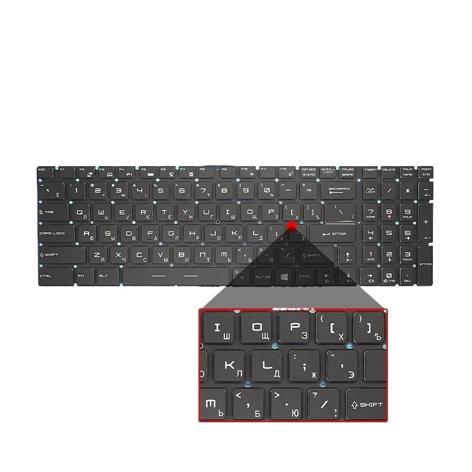 Clavier d'ordinateur portable russe américain, Compatible for Msi GE62VR
