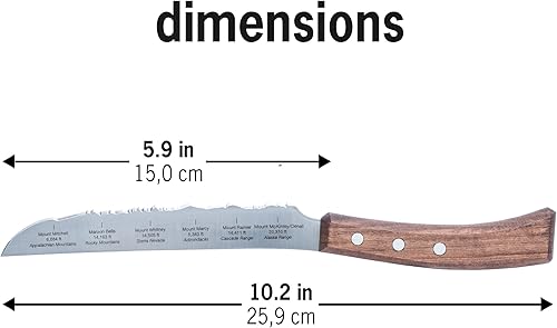Miniatura 2 de PanoramaKnife Cuchillo de cocina  Fabricado en Suiza  Picos de Estados Unidos  Cordilleras parecidas a la hoja  Acero inoxidable quirúrgico + madera