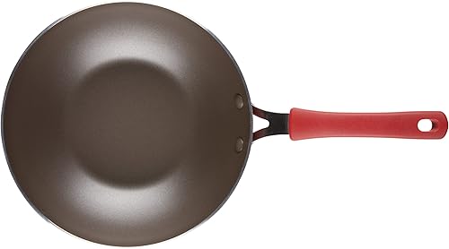 Miniatura 9 de Rachael Ray Cook + Create - Sartén antiadherente para freír, 10.5 pulgadas, color rojo