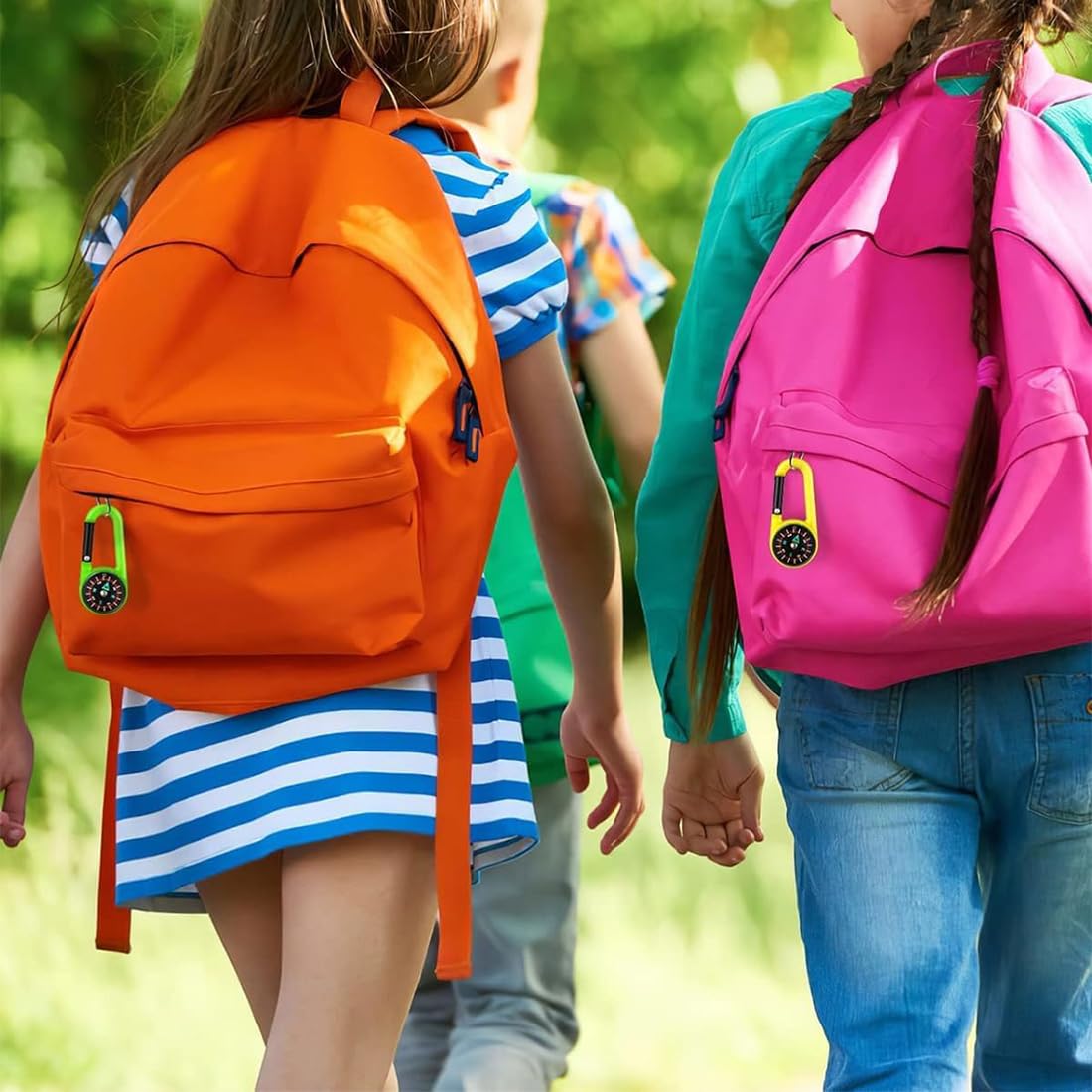 YOYEAH 20 Stuks Kompas-sleutelhangers – Mini-karabijnhaak – Kleurrijk – Ideaal Voor Outdoor, Kinderfeestjes En Speurtochten
